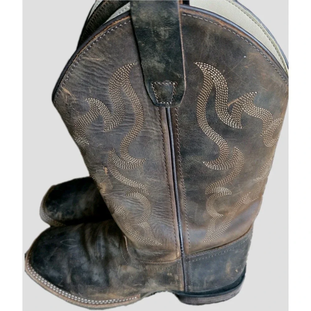 CODY JAMES Western Boot Boys Size 6 D Brown Leather Square‎ Toe Boot BBSC1904